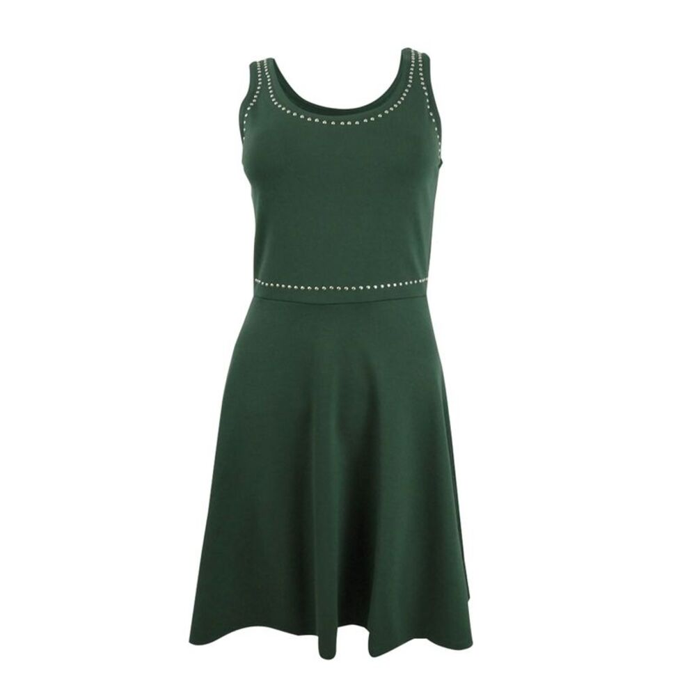 Rosie Harlow Juniors' Studded Fit & Flare Dress - Hunter Green - Picture 1 of 2